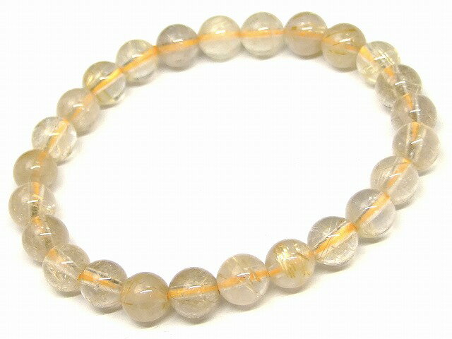 68295　　タイチンルチルクォーツ 針水晶 8mm A ブレスレット 内径18cm ポーチ付き 送料無料 ブラジル産 天然石 パワーストーン