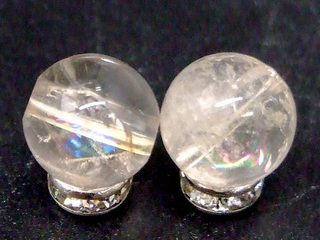 樂天商城 - 68303 　虹入り ルチルクォーツ 針水晶 8mm 1粒売り 送料無料 ブラジル産 天然石 パワーストーン