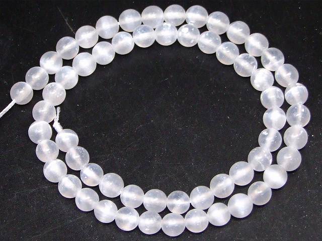 g3-3399E　　キャッツアイ セレナイト 6mm ジプサム 透石膏 1連39cm 通し針、解説書、1mゴム付き 送料..
