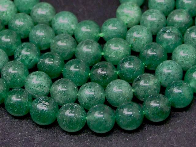 g3-654B　　グリーンストロベリークォーツ 8mm 1連39cm 通し針、解説書、1mゴム付き 送料無料 天然石 パワーストーン