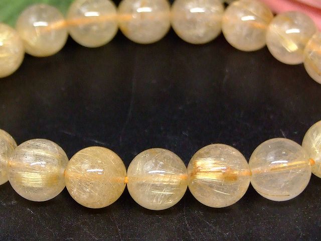 67570　　タイチンルチルクォーツ 針水晶 10mm A+ ブレスレット 内径18cm ポーチ付き 送料無料 ブラジル産 天然石 パワーストーン