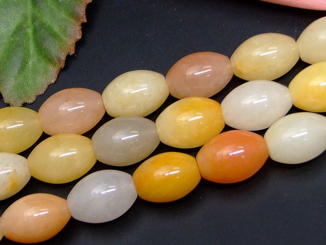 g3-3386G　　黄翡翠 ヒスイ 14mm×10mm 樽 たる型 1連39cm 通し針、解説書、1mゴム付き 送料無料 天然石 パワーストーン