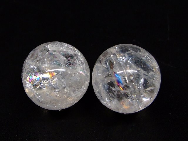 58944C　　今月の半額 わけあり 虹入り クラック水晶 14mm〜15mm 1粒売り 爆裂水晶 クラッククォーツ ..