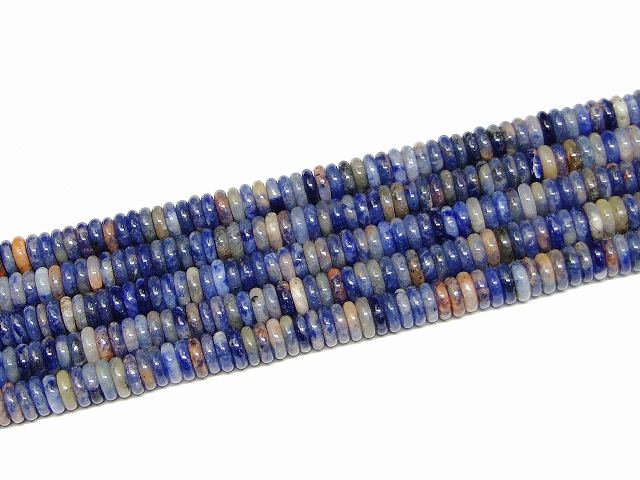 g3-635A　　ソーダライト 6mm×2mm そろばん ソロバン 算盤 1連38cm 通し針、解説書...