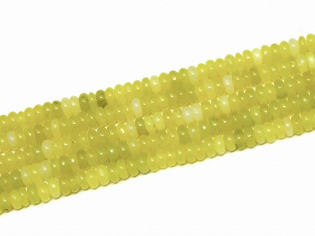 g3-3382 黄緑 カルセドニー 4mm×2mm そろばん ソロバン 算盤 1連37cm 通し針、解説書、1mゴム付き 送料無料 ブラジル産 天然石 パワーストーン