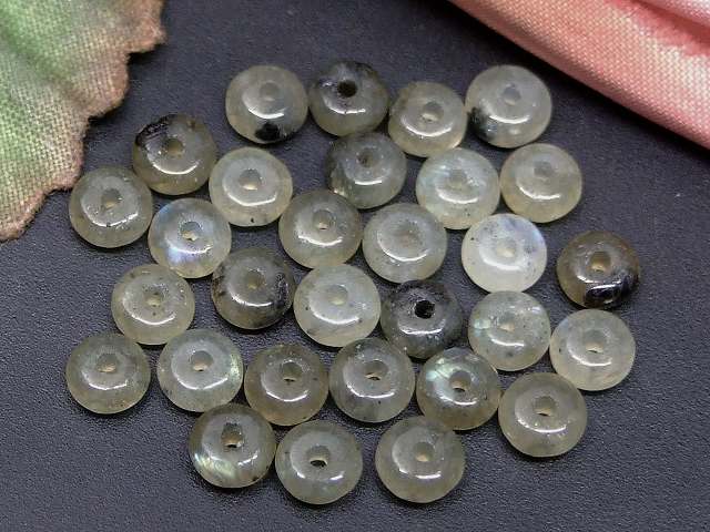 g3-3381S　　ラブラドライト 4mm×2mm 1粒売り そろばん ソロバン 算盤 曹長灰石 鑑別済・本物保証 送料無料 天然石 パワーストーン