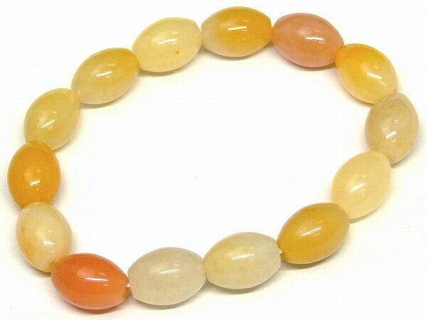 g3-3386H　　黄翡翠 ヒスイ 14mm×10mm 樽 たる型 ブレスレット 内径調節可 送料無料 天然石 パワーストーン