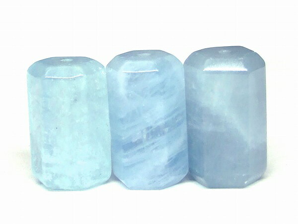 b3-7133A　　アクアマリン 20mm〜15mm×12mm 1個売り 六角柱 ヘキサゴン 藍玉 送料無料 ブラジル産 天然..