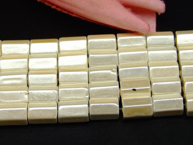 H3-1M　　工場処分品特価 今月半額以下 わけあり ヘマタイト アイボリー 磁気あり 8mm×5mm〜6mm 磁有 1連40cm 通し針、解説書、1mゴム付き 送料無料 イギリス産 天然石 パワーストーン