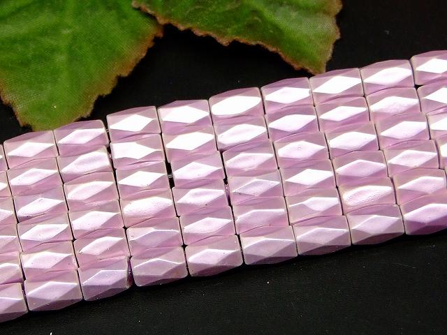 H3-4　　工場処分品特価 今月半額以下 わけあり ヘマタイト 薄紫 磁気あり 8mm×5mm カット 磁有 1連37cm 通し針、解説書、1mゴム付き 送料無料 イギリス産 天然石 パワーストーン