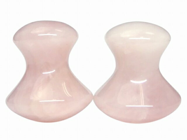 66594　　ローズクォーツ 紅水晶 かっさ 40mm×34mm×25mm 1個売り ツボ押し マッサージ 送料無料 天然石 パワーストーン
