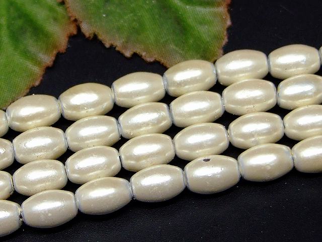 H3-6B　　工場処分品特価 今月半額以下 わけあり ヘマタイト パールホワイト 磁気あり 8mm×6mm 磁有 1連43cm 通し針、解説書、1mゴム付き 送料無料 イギリス産 天然石 パワーストーン