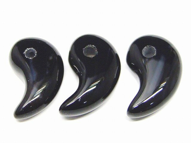 66482　　今月30％OFF わけあり 勾玉 オニキス 18mm×12mm 1個売り ネコポス送料無料 天然石 パワーストーン