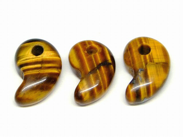 66453C　　勾玉 タイガーアイ 10mm×6mm 1個売り 虎目石 ネコポス送料無料 天然石 パワーストーン