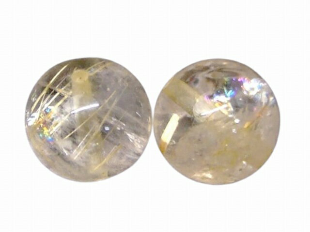 66675　　今月の半額 わけあり 虹入り タイチンルチルクォーツ 10mm〜11mm 1粒売り 針水晶 送料無料 ブラジル産 天然石 パワーストーン
