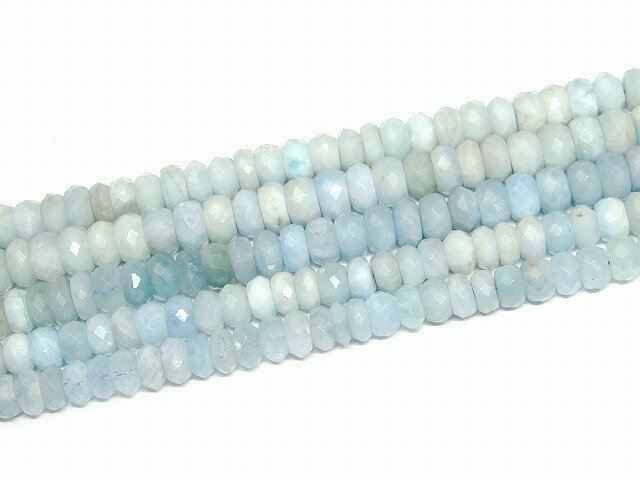 b3-7122A　　今月の半額 アクアマリン 11mm×7mm〜14mm×8mm ボタンカット ソロバンカット 1連39cm 通し針、解説書、1mゴム付き 送料無料 天然石 パワーストーン