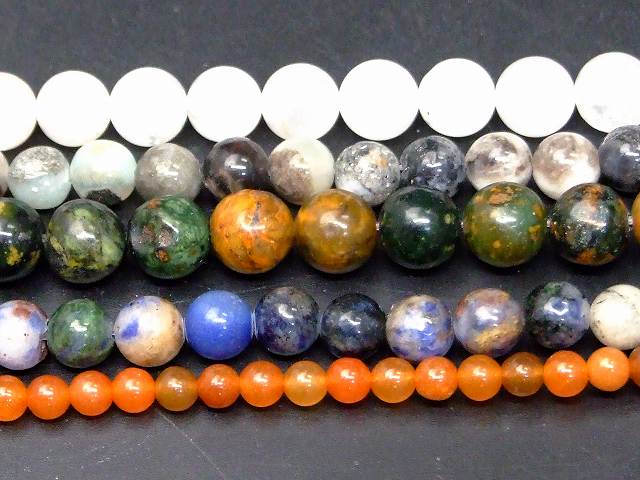 福袋66　　今月の半額 4mm〜8mm 5連セット+10m白ゴム+通し針金1本+説明書 送料無料 天然石 パワーストーン