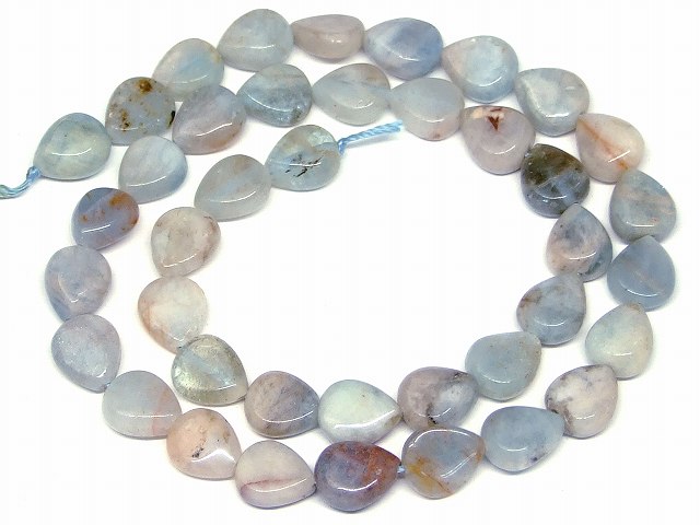 b3-7113　　今月の半額 わけあり アクアマリン 9mm×8mm 雫 しずく シズク 1連39cm 通し針、解説書、1mゴム付き 送料無料 天然石 パワーストーン