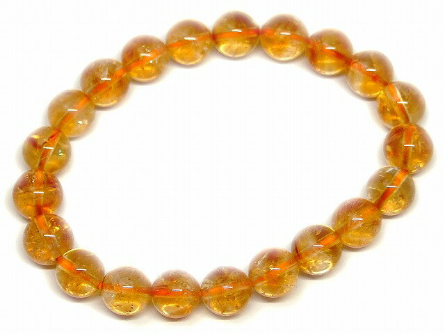 g3-33H　　虹入り シトリン 黄水晶 9mm AA ブレスレット 内径17cm ポーチ付き 送料無料 天然石 パワーストーン