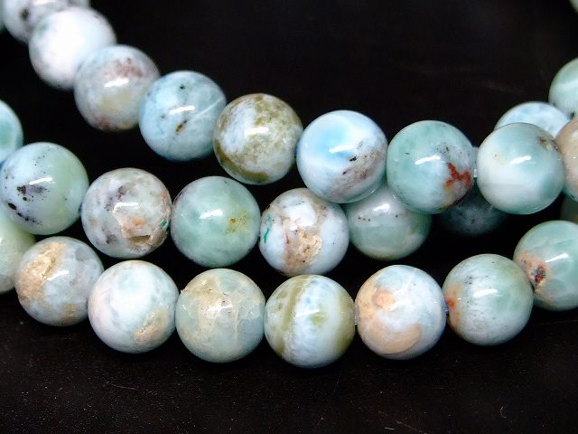 g3-1004F　　ラリマー 6mm A ドミニカ共和国産 ブレスレット 内径16cm ポーチ付き 鑑別済・本物保証 送料無料 天然石 パワーストーン