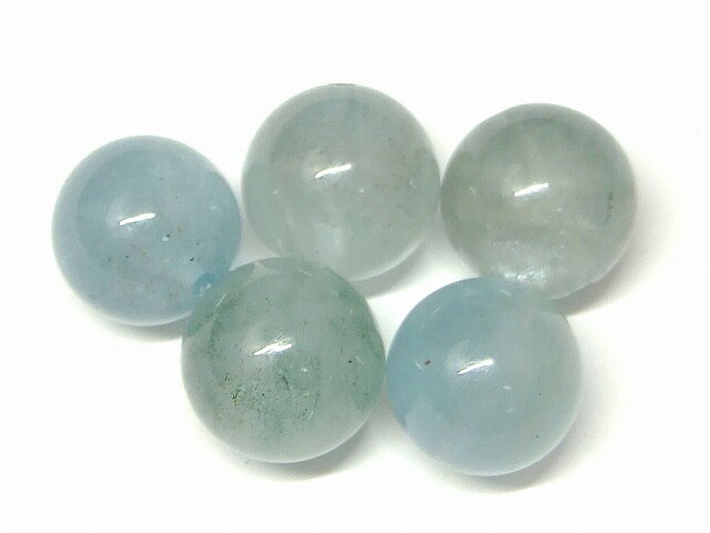 66938　　アクアマリン 10mm 5粒セット 藍玉 送料無料 ブラジル産 天然石 パワーストーン