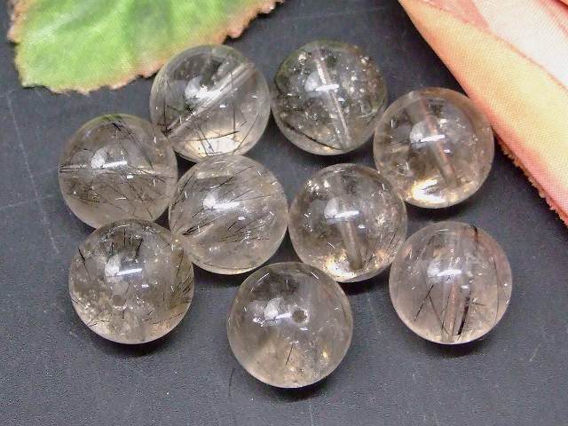 67072　　ブラックルチルクォーツ 針水晶 13mm〜14mm AA+ 1粒売り 送料無料 ブラジル産 天然石 パワーストーン