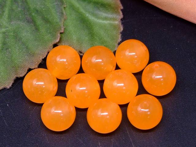 67131　　オレンジヒスイ 10mm 1粒売り 翡翠 ジェード ジェイド ネコポス送料無料 中国産 天然石 パワーストーン