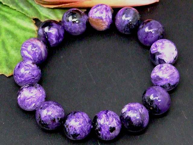 g3-1663R　　チャロアイト 14mm AA ブレスレット 内径17cm ポーチ付き 送料無料 天然石 パワーストーン