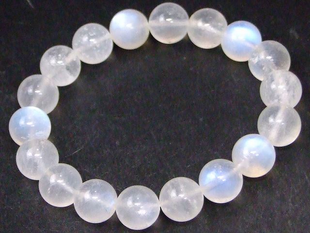 67566　　ムーンストーン 11mm〜12mm AAAA ブレスレット 内径18cm 鑑別済・本物保証 ポーチ付き 送料無..
