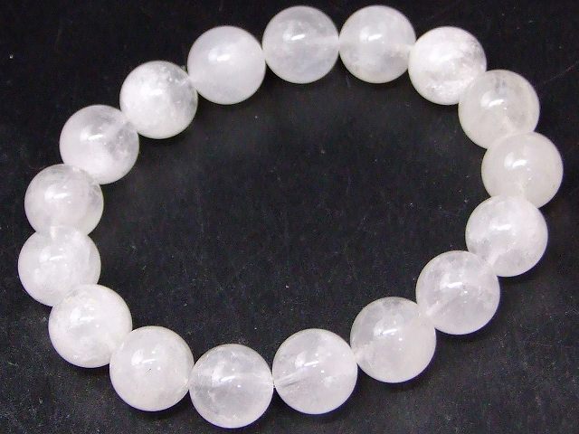 Fortune Telling - 67628　　スノークォーツ 12mm A+ ブレスレット 内径18cm 乳石英 水晶 クリスタル ポーチ付き 送料無料 天然石 パワーストーン