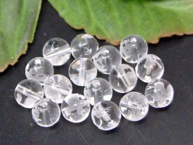 67117　　今月30％OFF わけあり 水晶 玄武彫り素彫り 8mm 1粒売り ネコポス送料無料有 天然石 パワーストーン