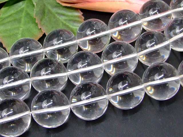 g3-303B　　今月30％OFF わけあり 20mm 水晶 クリスタル クォーツ 1連39cm 通し針、解説書、1mゴム付き ブラジル産 送料無料 天然石 パワーストーン