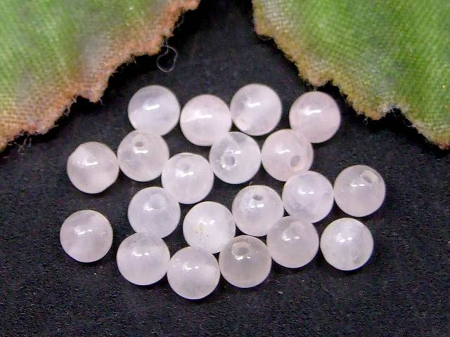 67356　　ローズクォーツ 紅水晶 3mm 10粒セット 送料無料 天然石 パワーストーン