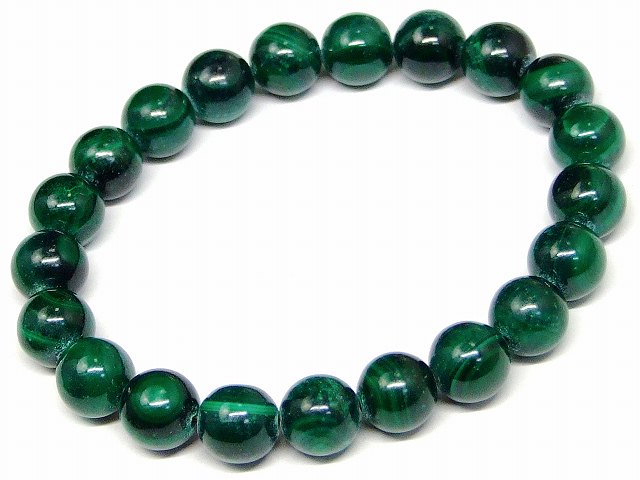 g3-625G　　今月の半額 わけあり 天眼 マラカイト 8mm ブレスレット 内径16cm 孔雀石 ポーチ付き 送料無料 ロシア産 天然石 パワーストーン