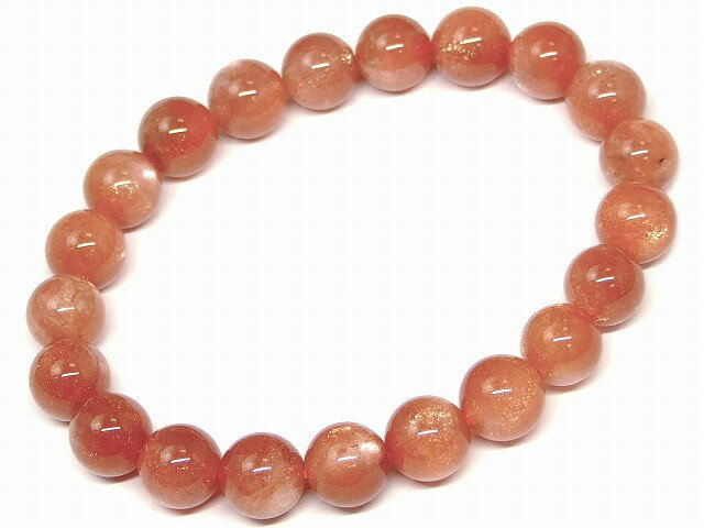 g3-196Q　　ゴールドサンストーン 8mm AAA ブレスレット 内径16cm ポーチ付き 送料無料 オレゴン産 天然石 パワーストーン