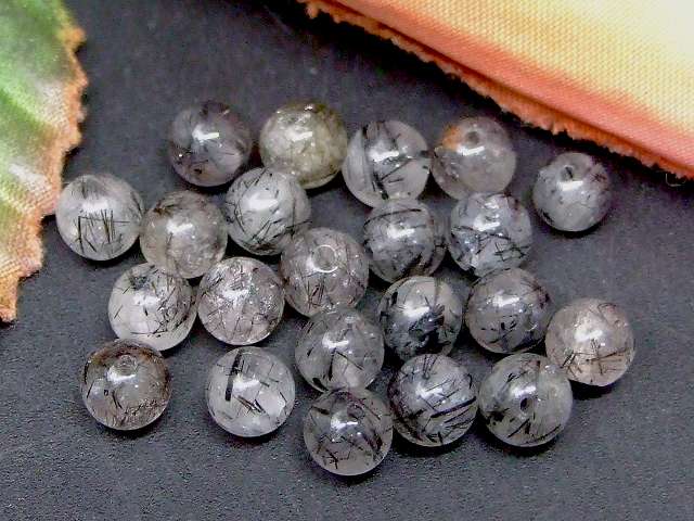 64437　　今月の半額 わけあり ブラックルチルクォーツ 針水晶 5mm〜6mm 1粒売り ネコポス送料無料 ブラジル産 天然石 パワーストーン