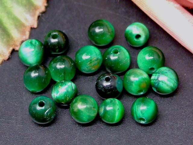 67459　　今月の半額 わけあり グリーンタイガーアイ 虎目石 6mm 1粒売り ネコポス送料無料 南アフリカ共和国産 天然石 パワーストーン
