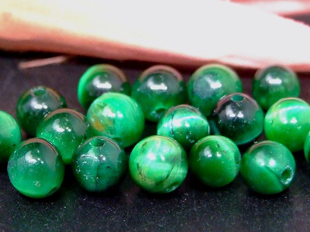 67459　　今月の半額 わけあり グリーンタイガーアイ 虎目石 6mm 1粒売り ネコポス送料無料 南アフリカ共和国産 天然石 パワーストーン