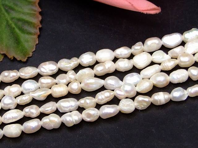 g3-1692C　　今月20％OFF 淡水 パール 真珠 6mm〜8mm 1連33cm 通し針、解説書、1mゴム付き 送料無料 天然石 パワーストーン