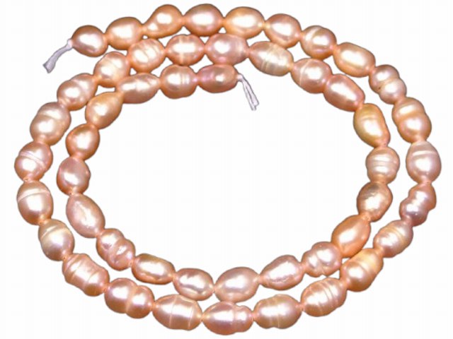 g3-1692E　　今月20％OFF 淡水 パール 真珠 6mm〜8mm×5mm 1連33cm 通し針、解説書、1mゴム付き 送料無料 天然石 パワーストーン
