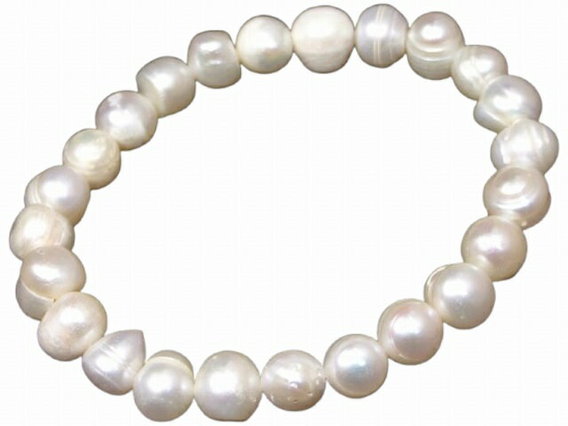 g3-1696C　　淡水 パール 真珠 8mm〜9mm ブレスレット 内径調整可 送料無料 天然石 パワーストーン