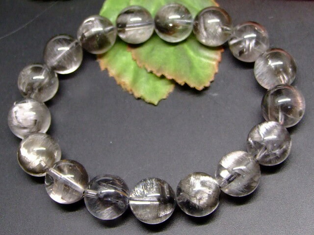 65892　　プラチナルチルクォーツ 針水晶 12mm 5A ブレスレット 内径18cm ポーチ付き 送料無料 ブラジル産 天然石 パワーストーン