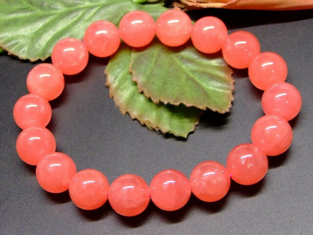 65895 　アイスインカローズ 12mm ブレスレット 内径18cm 鑑別済・本物保証 ポーチ付き 送料無料 アルゼンチン産 天然石 パワーストーン