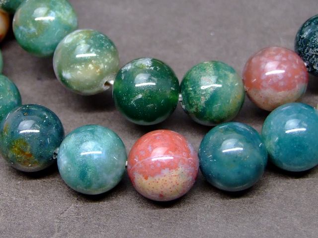 g3-152K　　モスアゲート 苔瑪瑙 10mm ブレスレット 内径調整可 ネコポス送料無料 天然石 パワーストーン