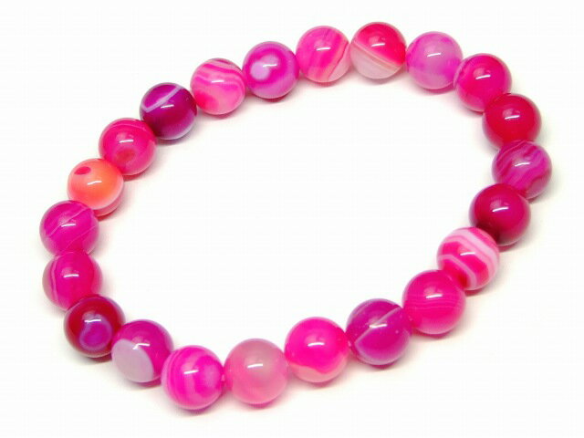 34243G　　桜縞瑪瑙 メノウ アゲート 8mm ブレスレット 内径調整可 ネコポス送料無料 天然石 パワーストーン