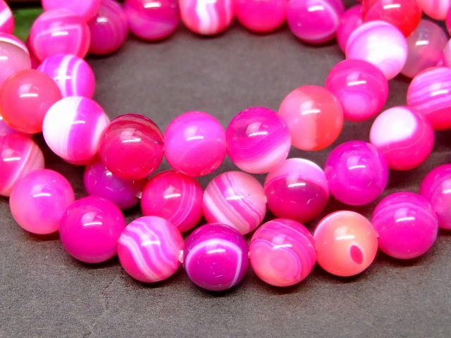 34243G　　桜縞瑪瑙 メノウ アゲート 8mm ブレスレット 内径調整可 ネコポス送料無料 天然石 パワーストーン