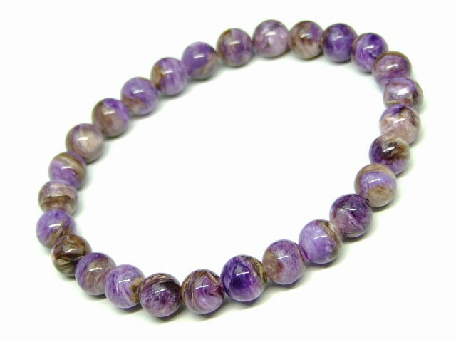 g3-1666A　　チャロアイト 6mm A ブレスレット 内径調整可 ポーチ付き 送料無料 天然石 パワーストーン