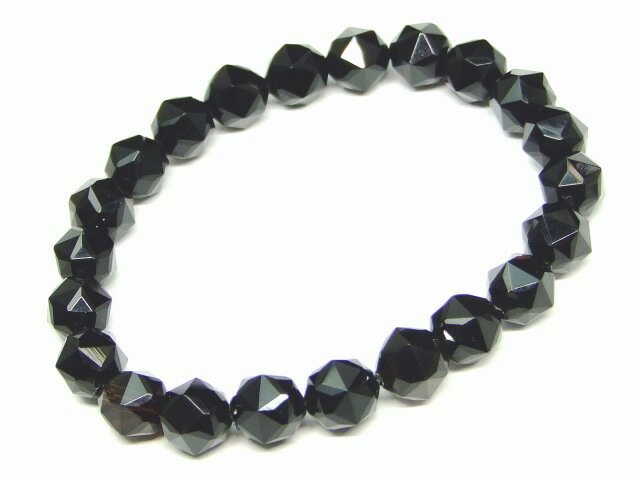 g3-483G　　オニキス 8mm スターカット ブレスレット 内径調節可 ネコポス送料無料 天然石 パワースト..