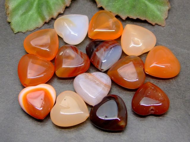 g3-148R　　今月の半額 わけあり カーネリアン 14mm ハート 1粒売り ネコポス送料無料 天然石 パワーストーン