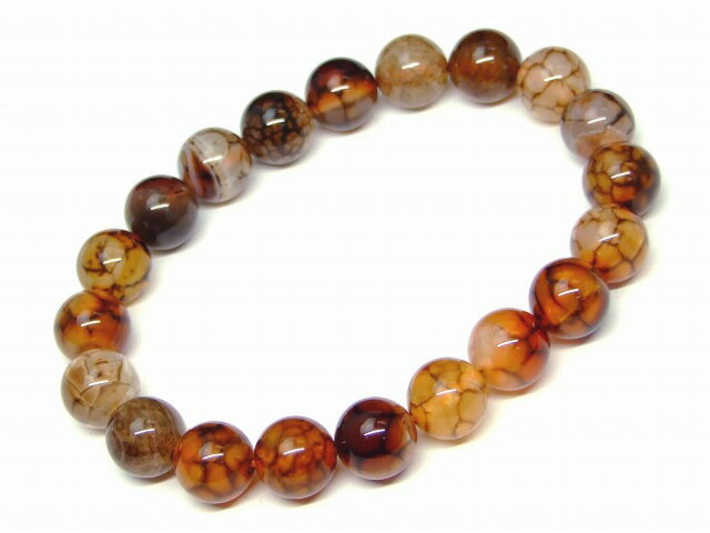 32303B　　龍紋瑪瑙 メノウ アゲート 10mm ブレスレット 内径調節可 送料無料 天然石 パワーストーン